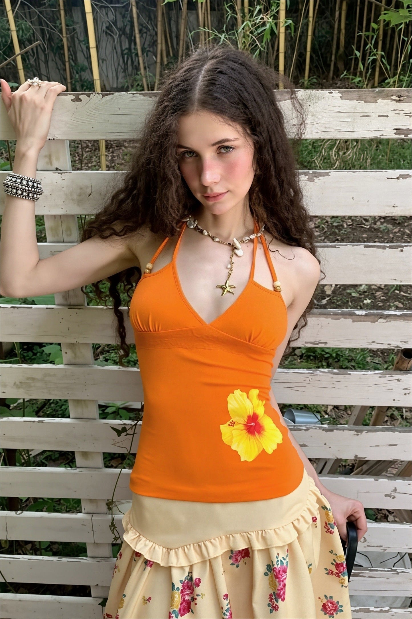 Poppy Tie Halter Top
