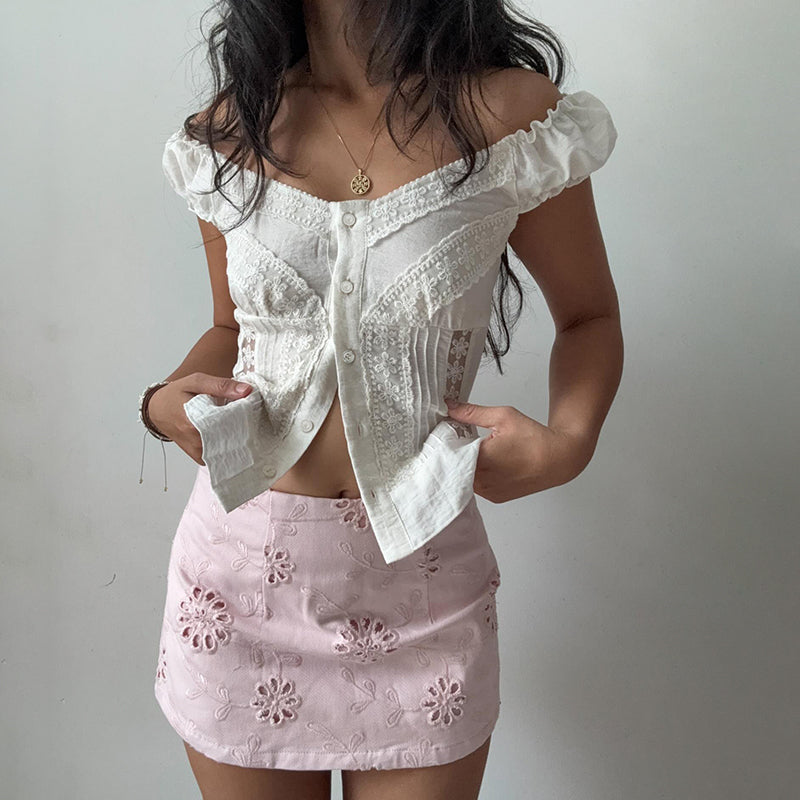 Lilly | Lace Ruffle Top