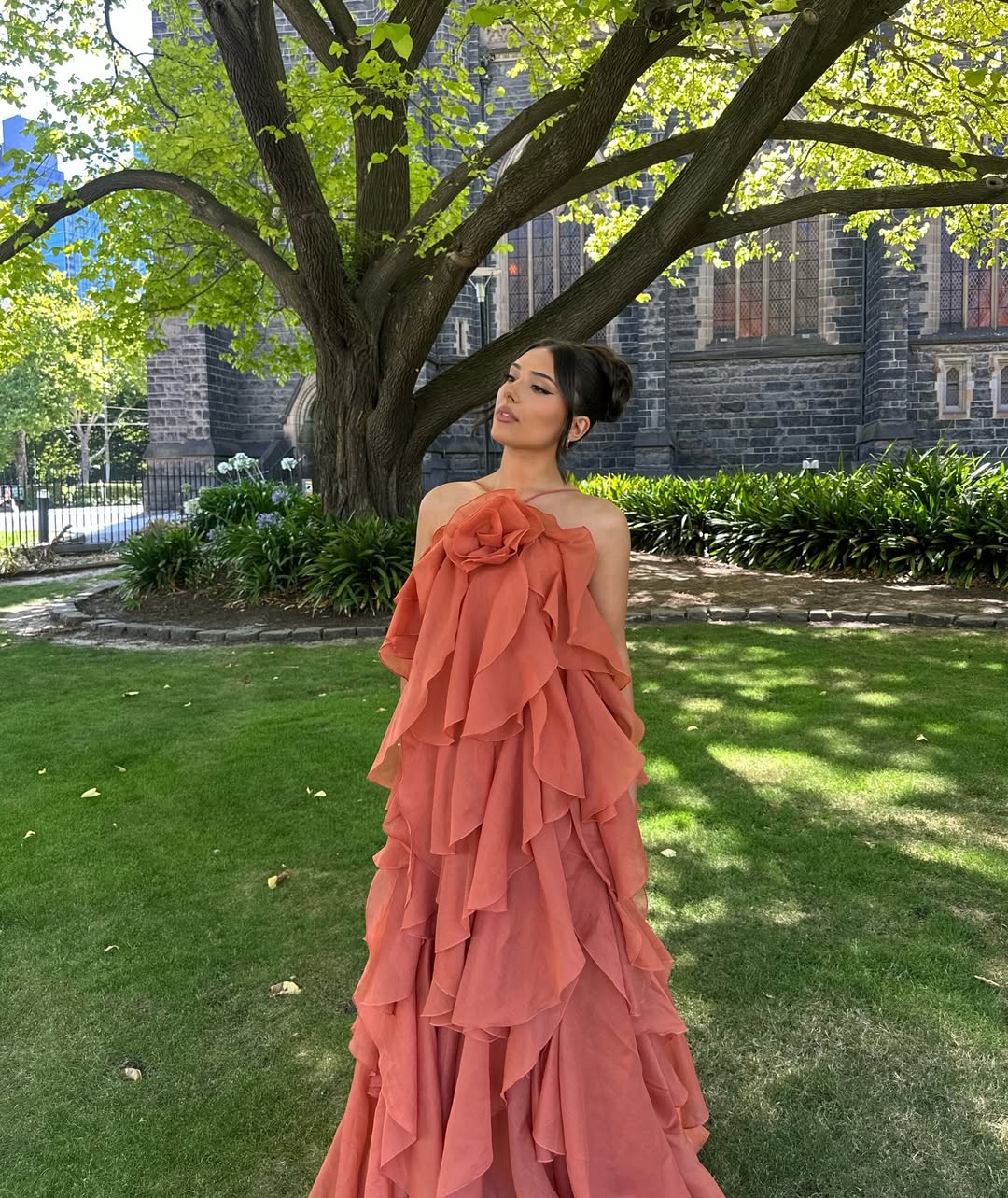 dress with layers of ruffles Caterina Strapless Tiered Ruffle Maxi Do Not Iron Bellina | Women's Sleeveless Layers
