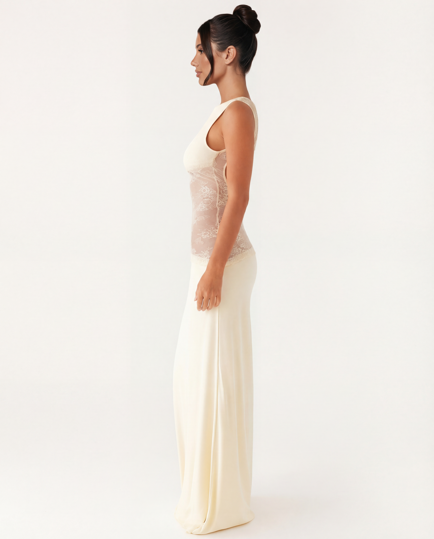 Palermo | Lace Waist Open Back Maxi Dress
