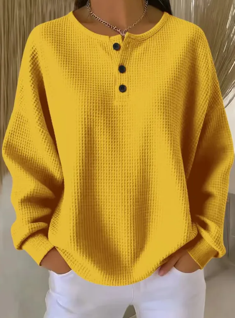 Isabella | Cozy Waffle Knit Henley
