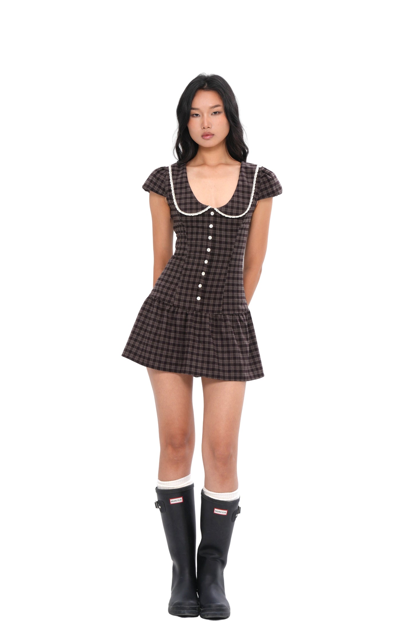 Matilda | Chinch-Waist Gingham Mini Dress