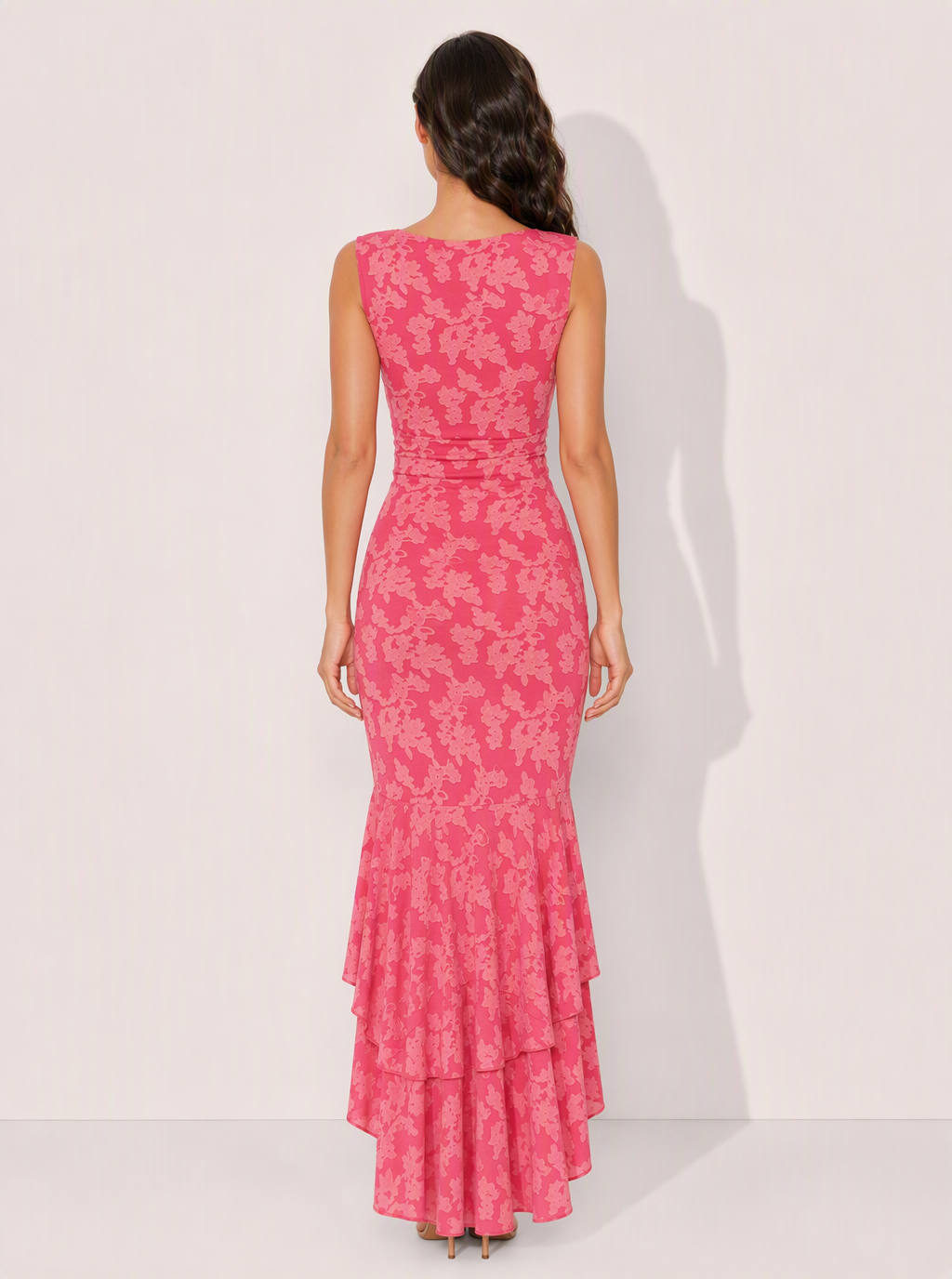 Isabella Floral Ruffle Maxi Dress