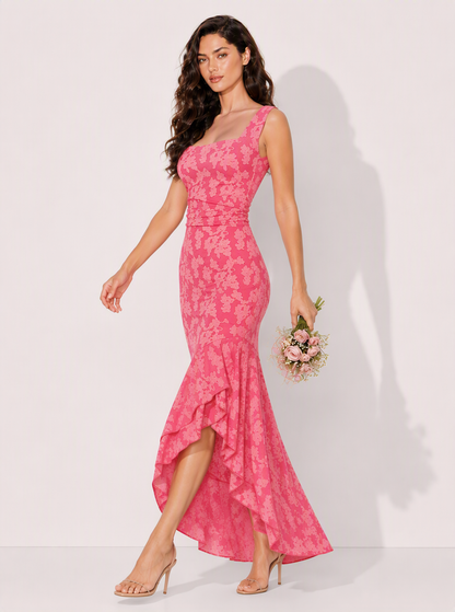 Isabella Floral Ruffle Maxi Dress