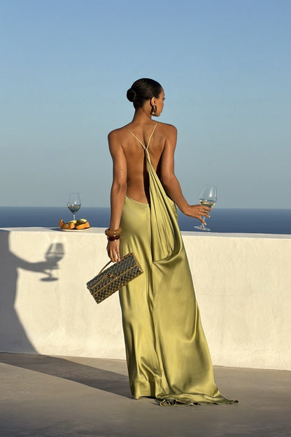 Olivia | Satin Maxi Dress