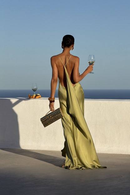 Olivia | Satin Maxi Dress