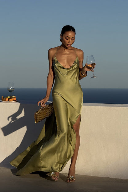 Olivia | Satin Maxi Dress