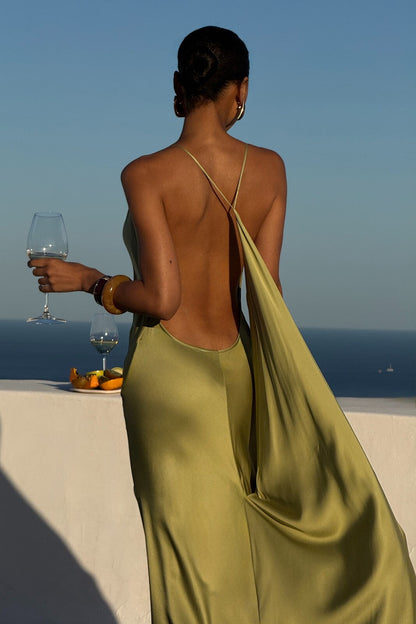 Olivia | Satin Maxi Dress