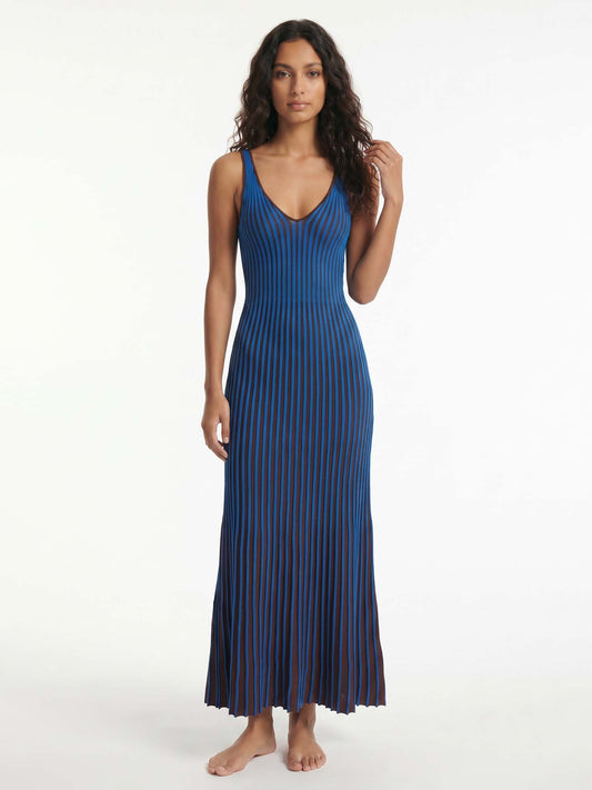 Indigo | Pleated Midi Dress