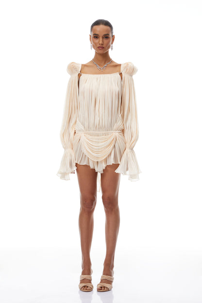 Isabella | Pleated Ruffled Mini Dress