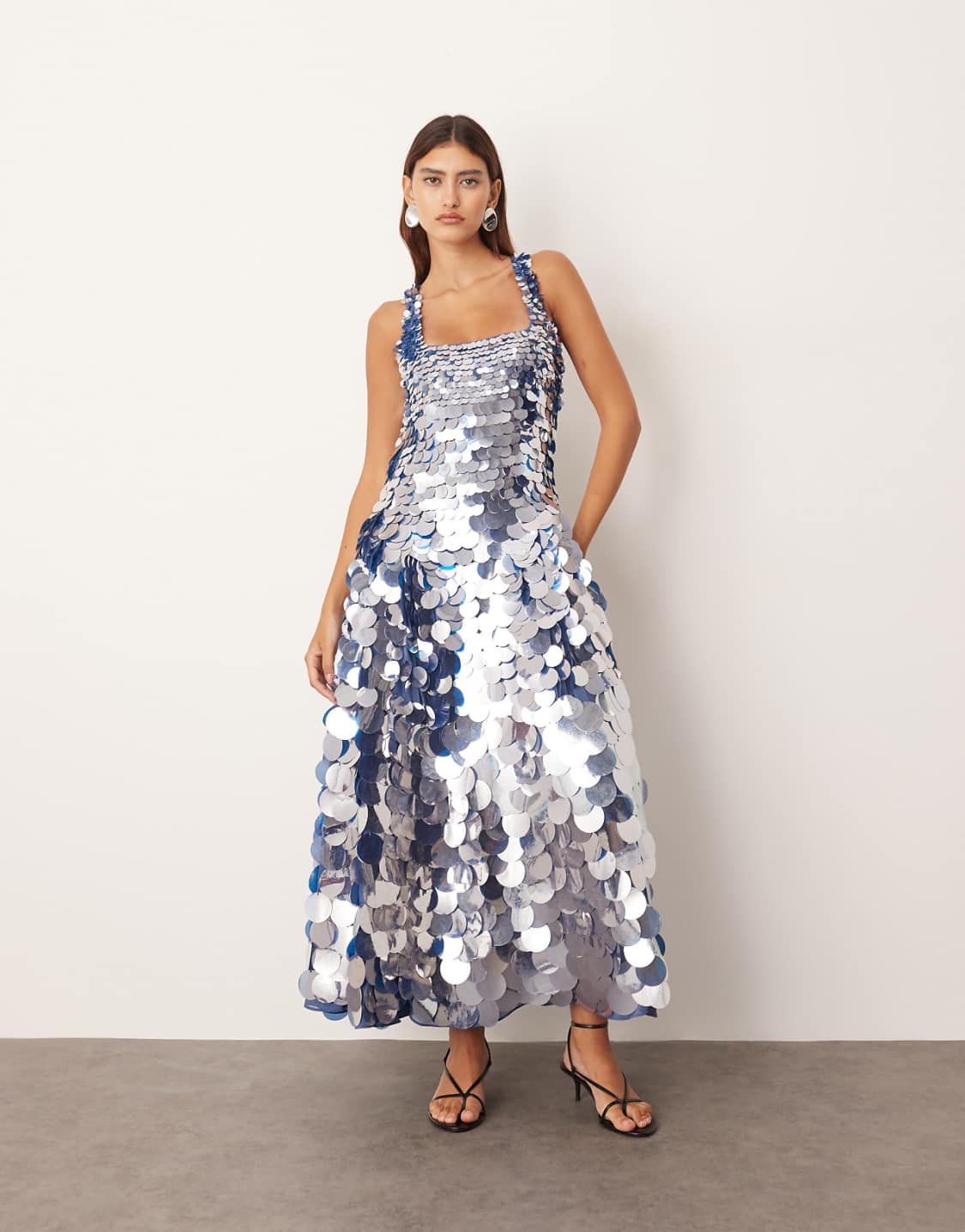 Sienna | Embellished Sequin Midi Dress in Blue - image 1