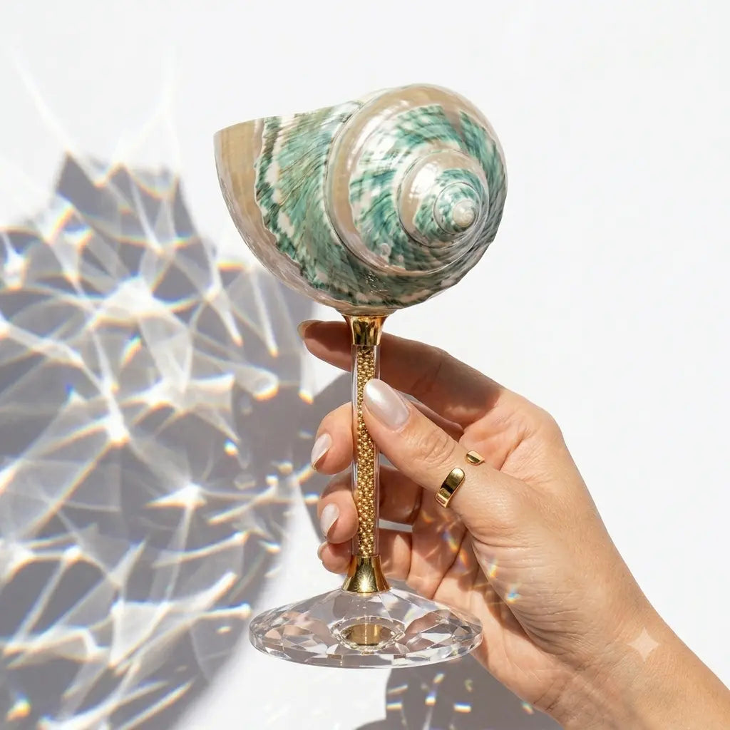 Galaxy Conch Shell Wine Glass.