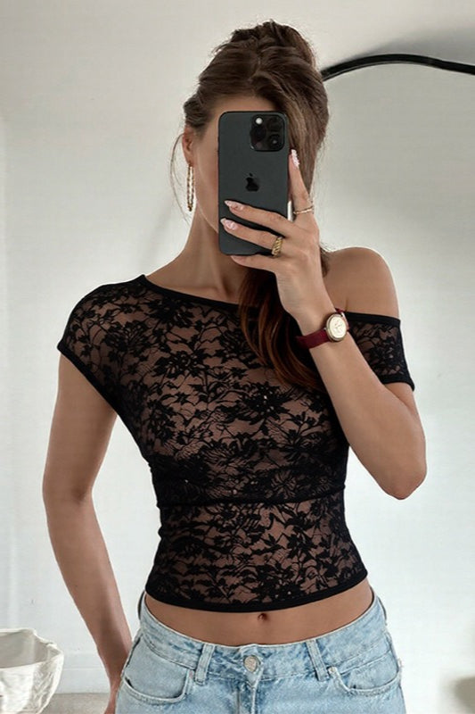 Madyline Lace Sheer Tee