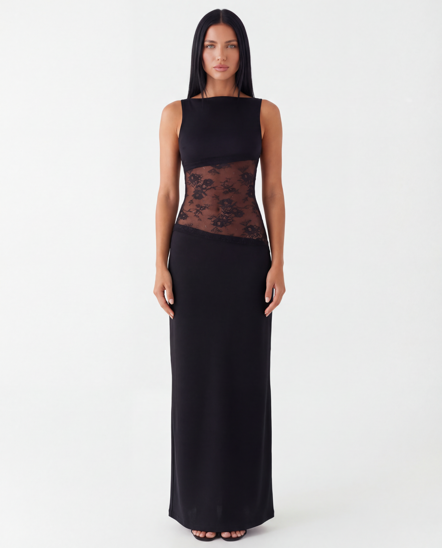 Palermo | Lace Waist Open Back Maxi Dress