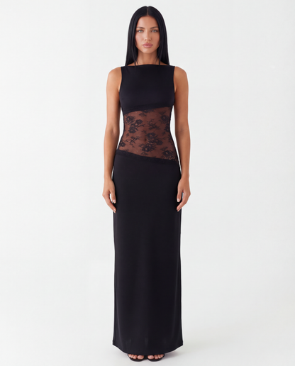 Palermo | Lace Waist Open Back Maxi Dress