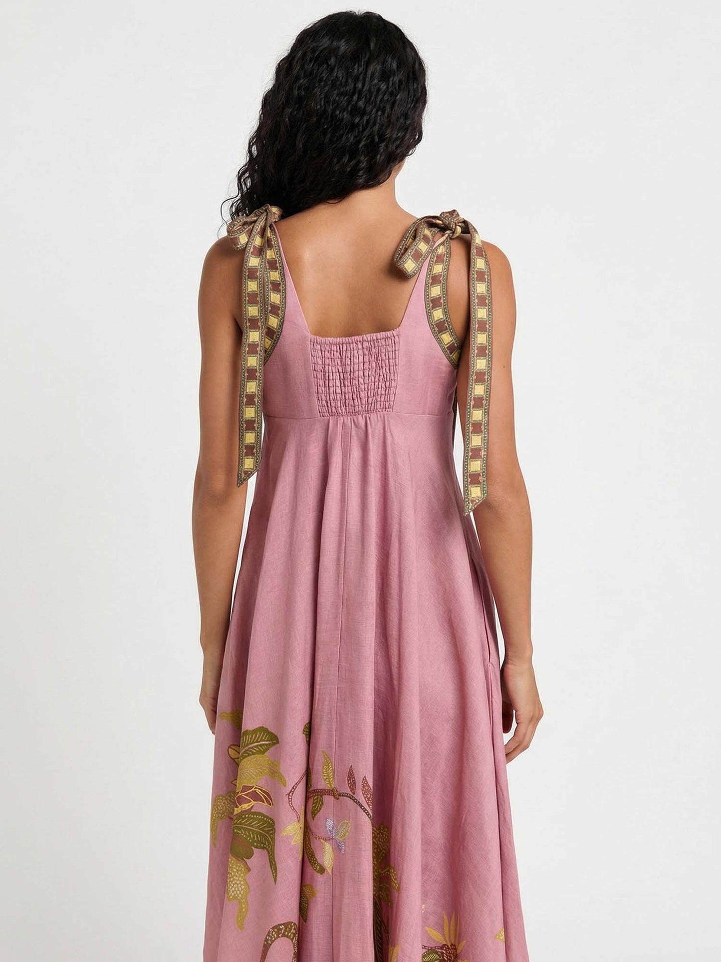 Tropic Whisper | Shoulder Tie Midi Dress