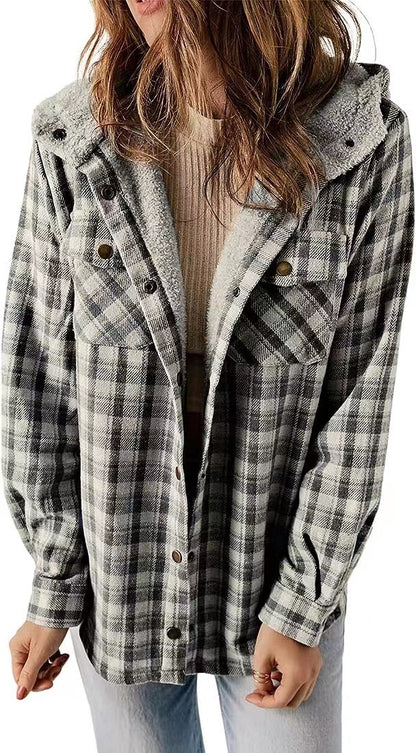 DivaElla™- Plaided Hooded Coat