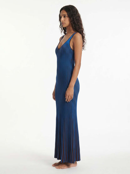 Indigo | Pleated Midi Dress