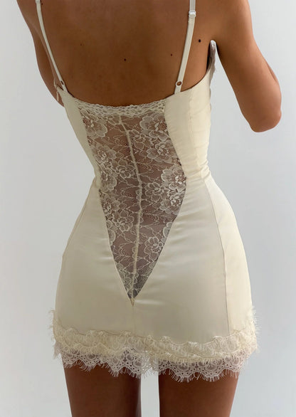 Satin Corset-Inspired Mini Dress