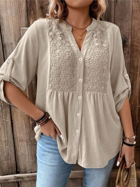 Noor | Blouse with V-neck and buttons