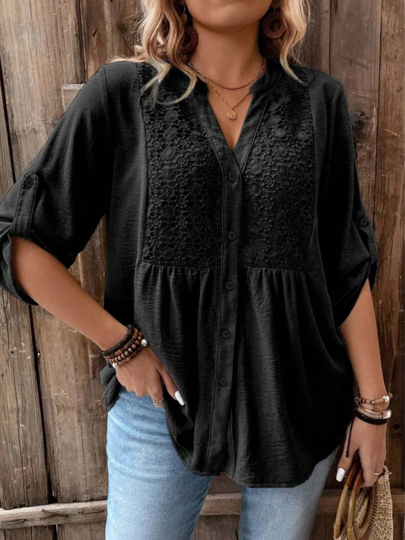 Noor | Blouse with V-neck and buttons