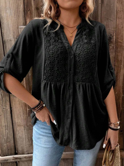 Noor | Blouse with V-neck and buttons