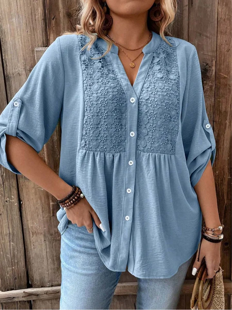 Noor | Blouse with V-neck and buttons