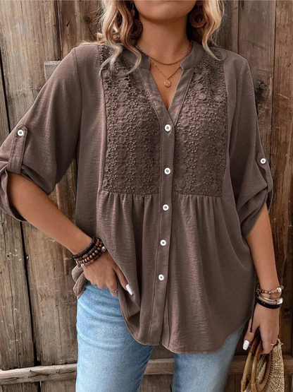 Noor | Blouse with V-neck and buttons