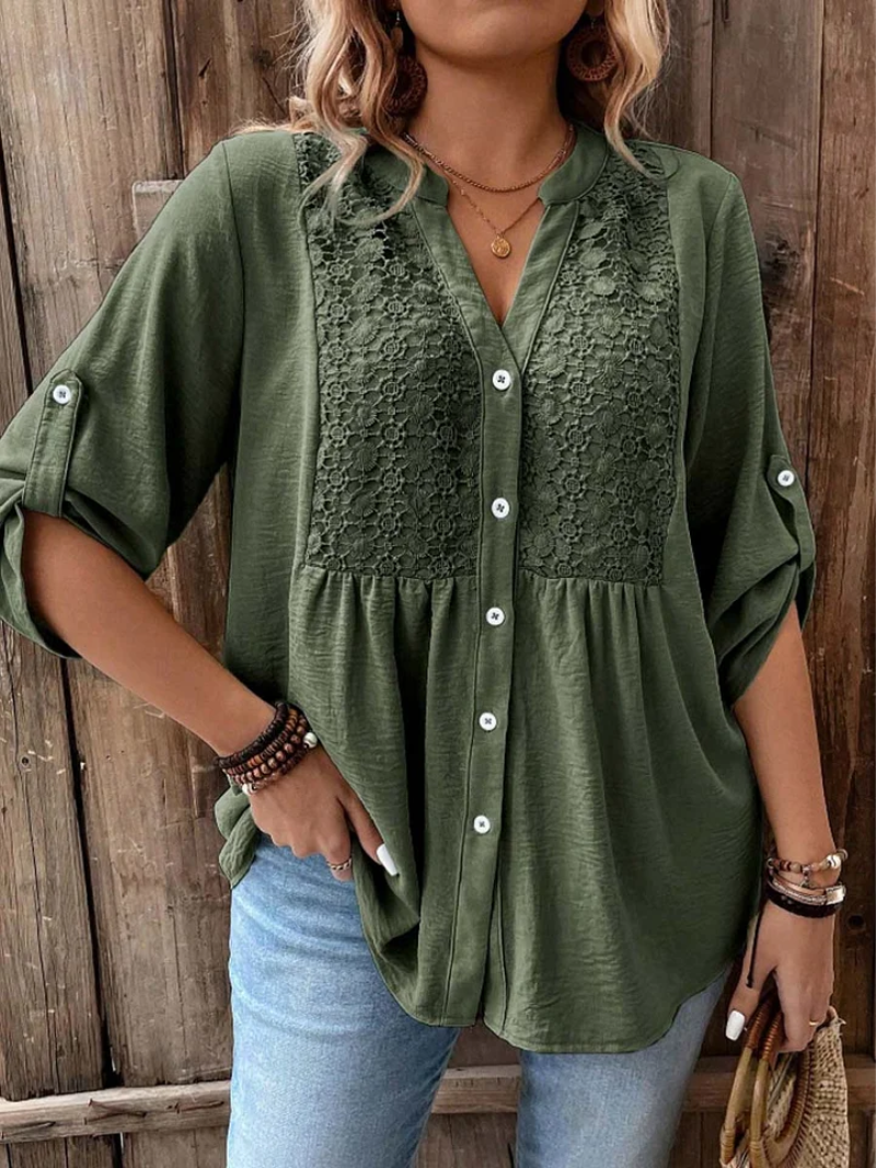 Noor | Blouse with V-neck and buttons