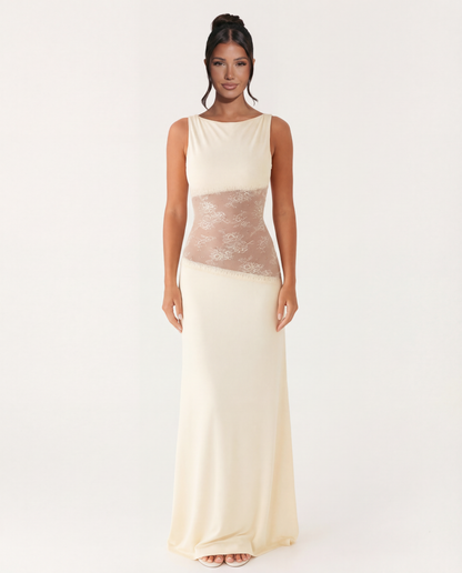 Palermo | Lace Waist Open Back Maxi Dress