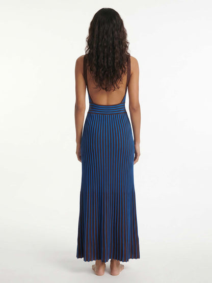 Indigo | Pleated Midi Dress