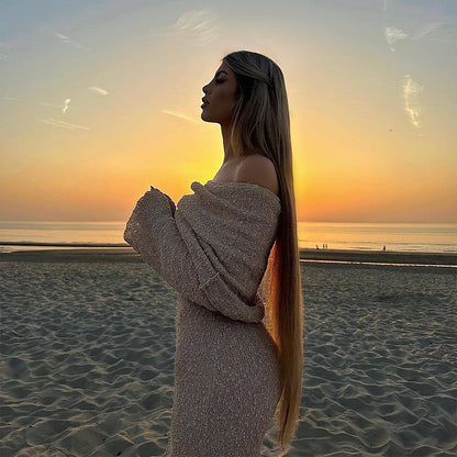 DivaElla™- Drop Shoulder Maxi Dress