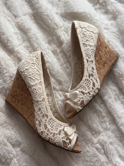 Solene | Floral Wedge Heels