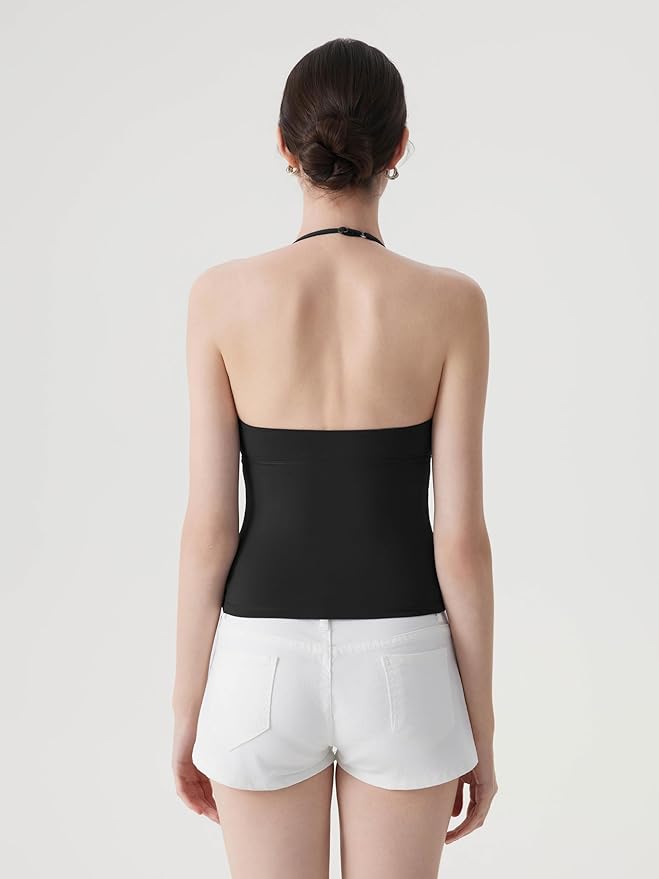 Eva | Double-Lined Padded Halter Tank