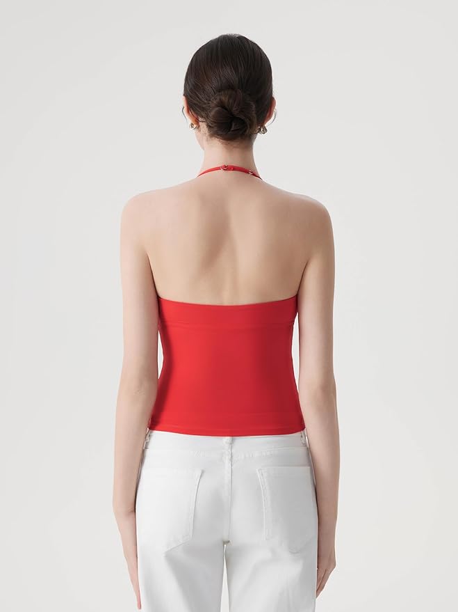 Eva | Double-Lined Padded Halter Tank