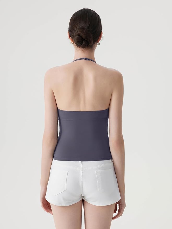Eva | Double-Lined Padded Halter Tank