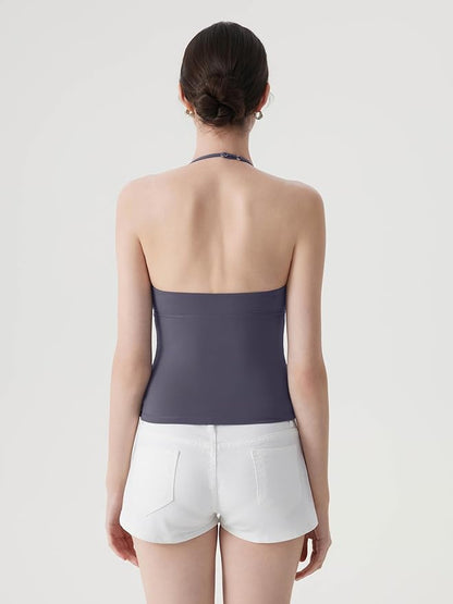 Eva | Double-Lined Padded Halter Tank