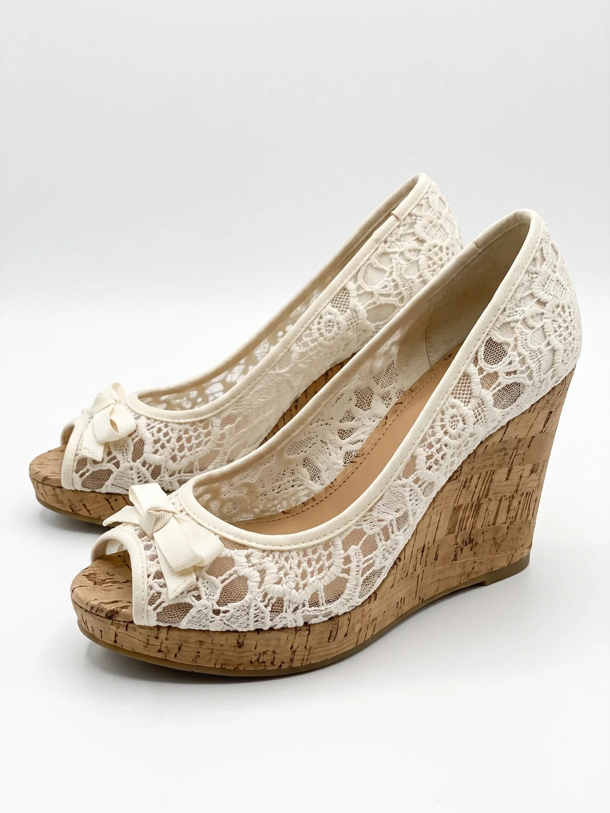 Solene | Floral Wedge Heels