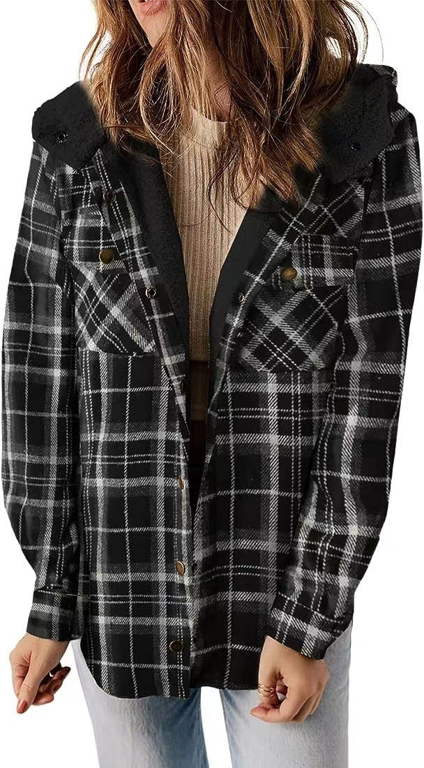 DivaElla™- Plaided Hooded Coat