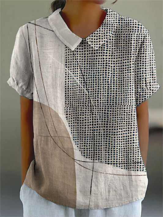 Lana | Abstract Dot and Line Pattern Shirt