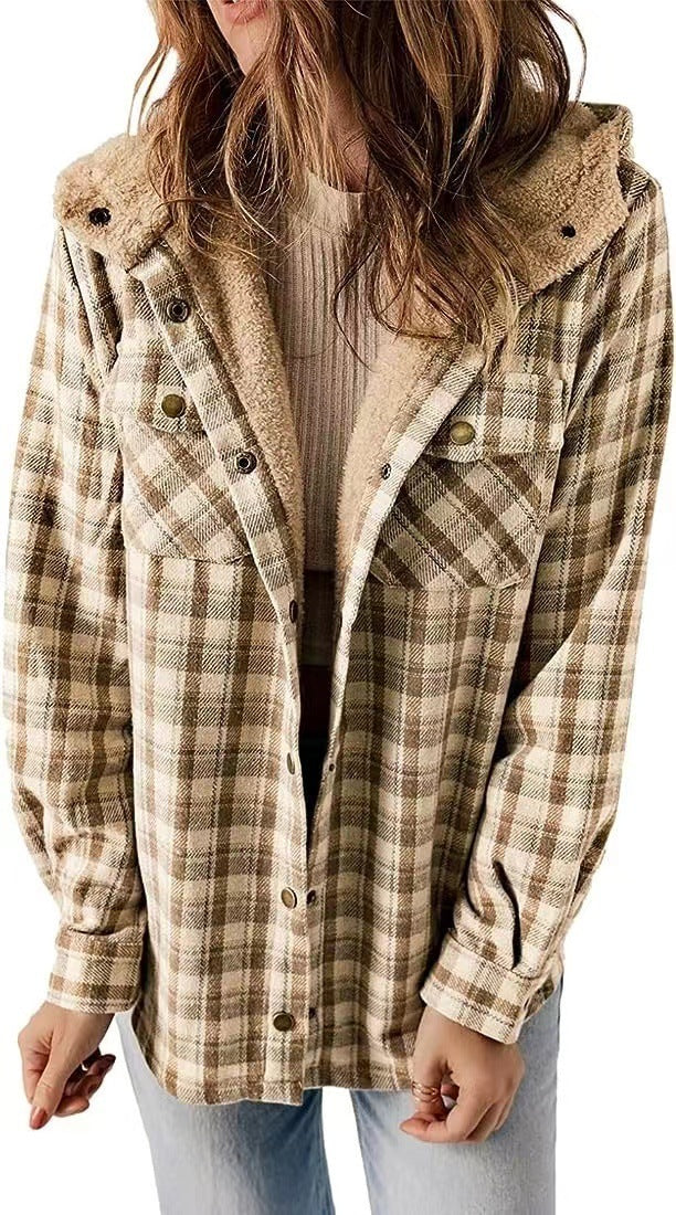 DivaElla™- Plaided Hooded Coat