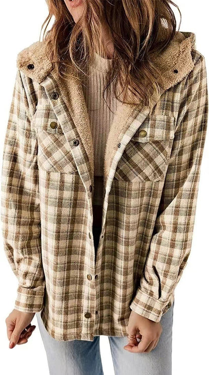 DivaElla™- Plaided Hooded Coat