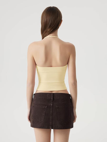 Eva | Double-Lined Padded Halter Tank
