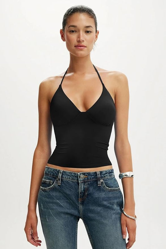 Eva | Double-Lined Padded Halter Tank