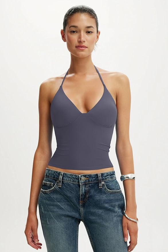 Eva | Double-Lined Padded Halter Tank