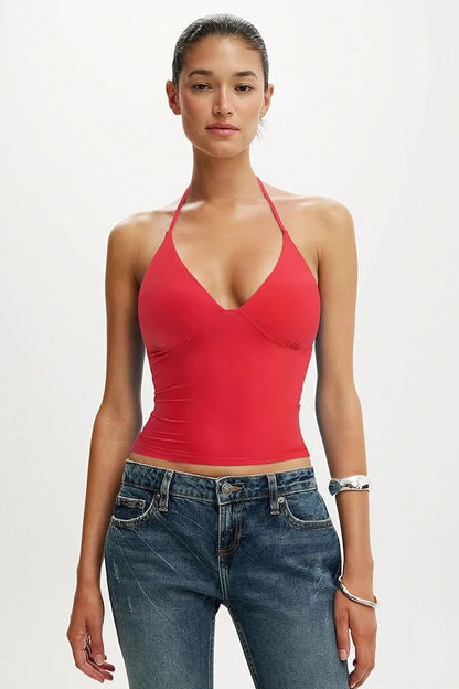 Eva | Double-Lined Padded Halter Tank