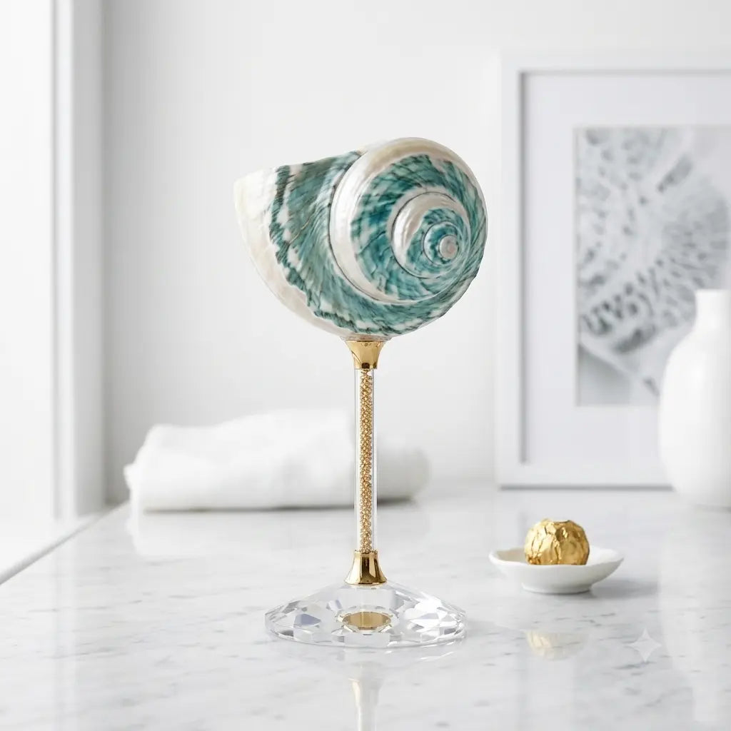 Galaxy Conch Shell Wine Glass.
