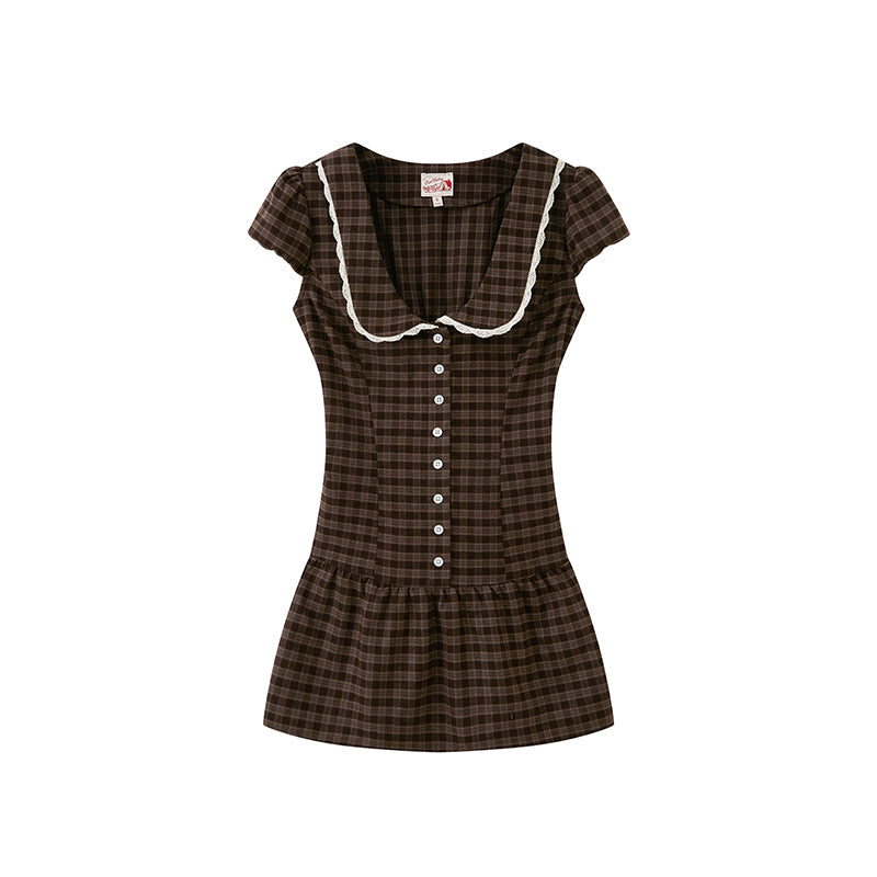 Matilda | Chinch-Waist Gingham Mini Dress