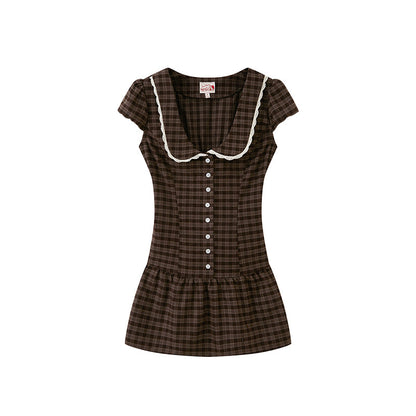 Matilda | Chinch-Waist Gingham Mini Dress