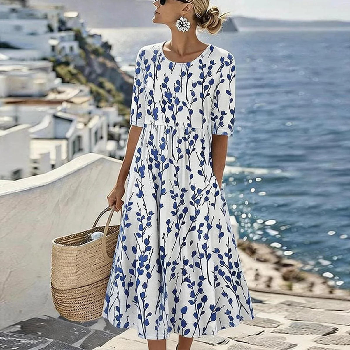 Marbella | Coastal Blue Midi Dress